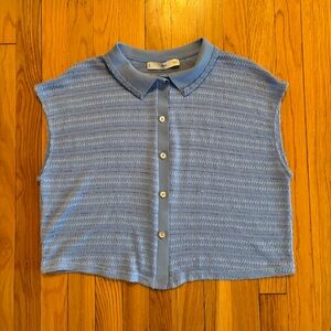 Mango Lightweight Blue Button Up Shirt